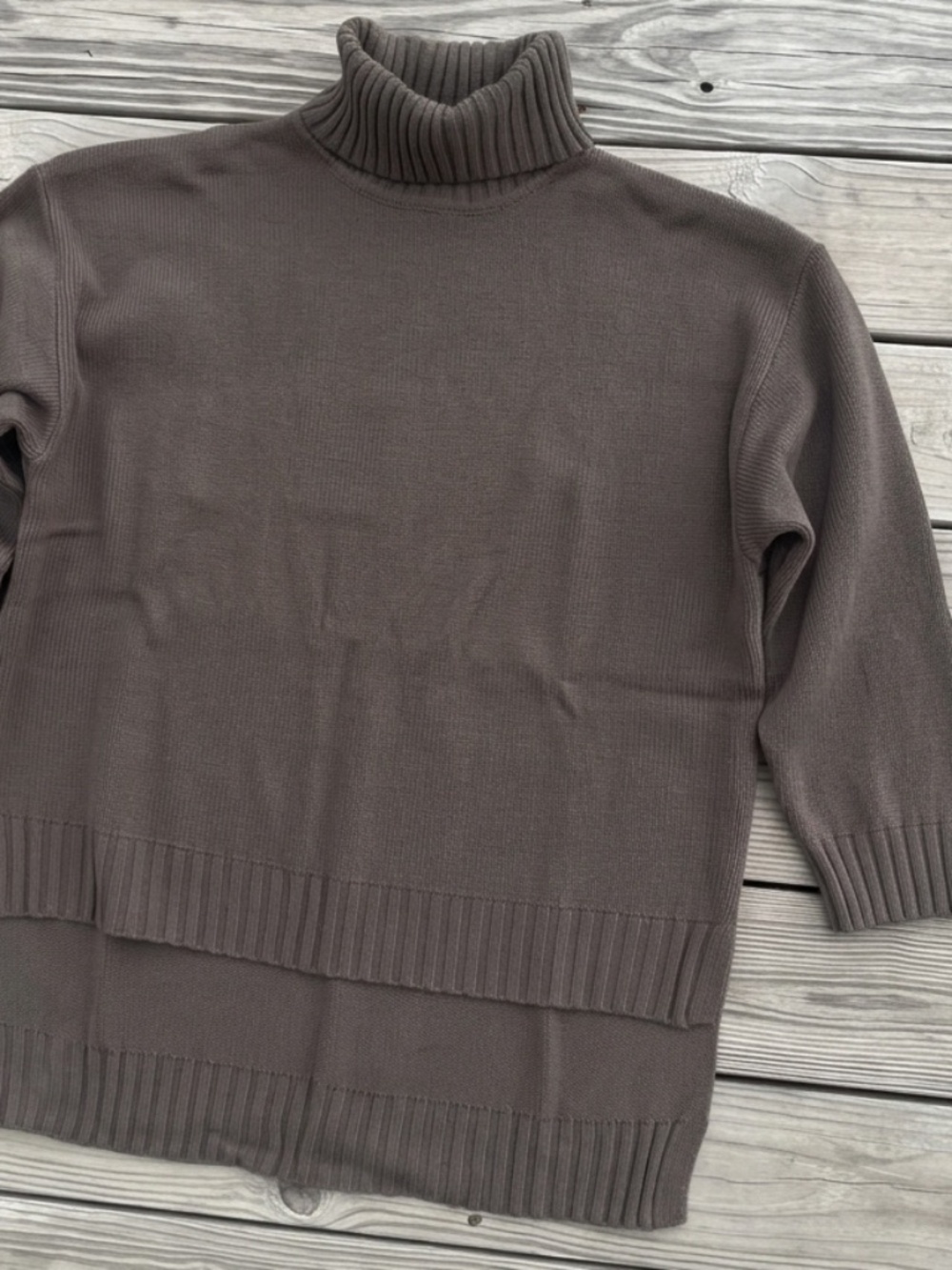 Missguided Brown Oversized Turtleneck Knit Sweater L
